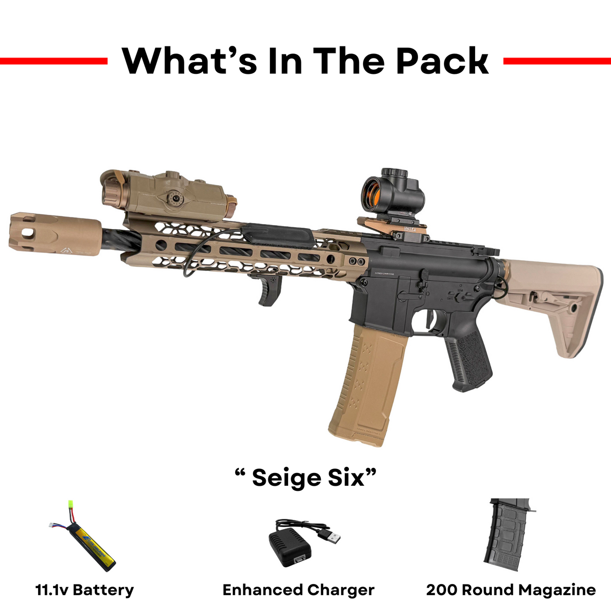 "Seige Six" Stage 4 Tactical GBU Custom - Gel Blaster